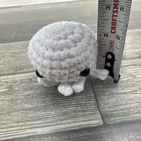 Handmade Crocheted Amigurumi White Octopus {X} - Picture 9 of 9